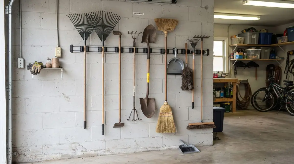 Smart Vertical Broom and Rake Wall