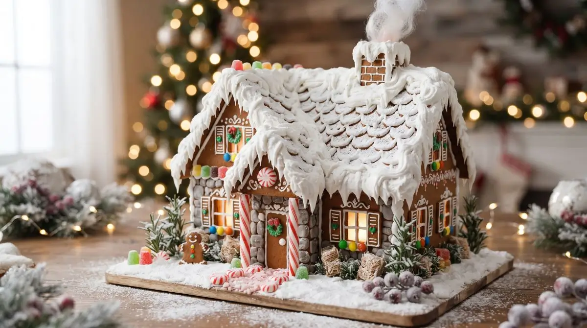 Snowy Shingle Roof with Icing Texture