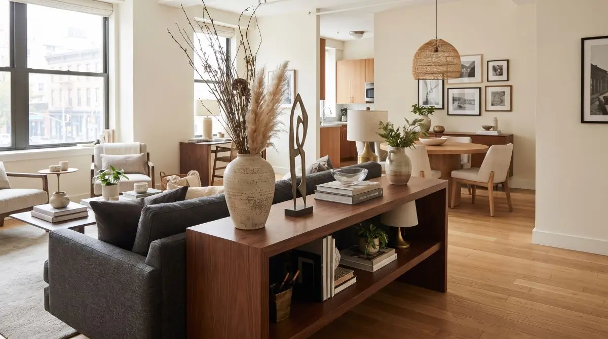 Sofa Table as Room Divider