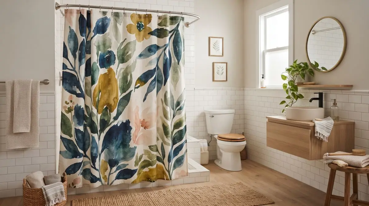 Statement Shower Curtain as Decor Anchor