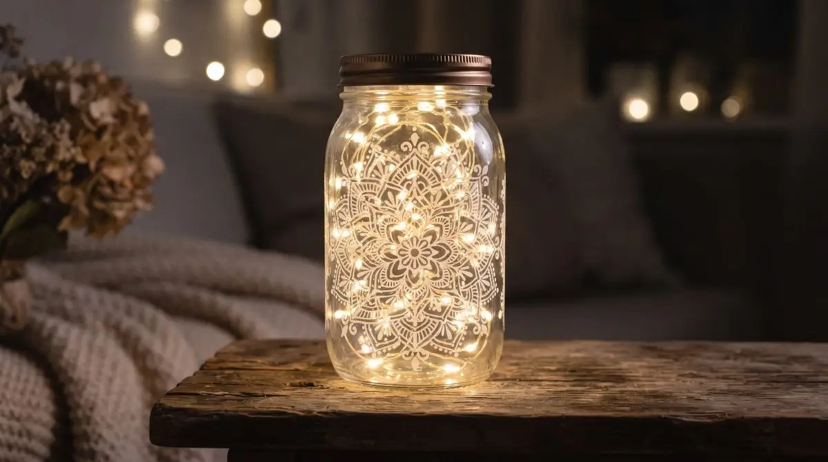 Stenciled Mason Jar Pattern