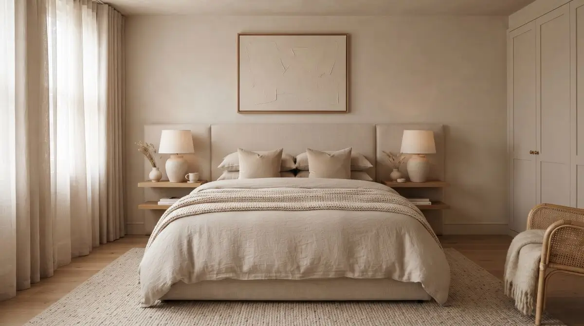 Tone-on-Tone Monochrome Bedroom