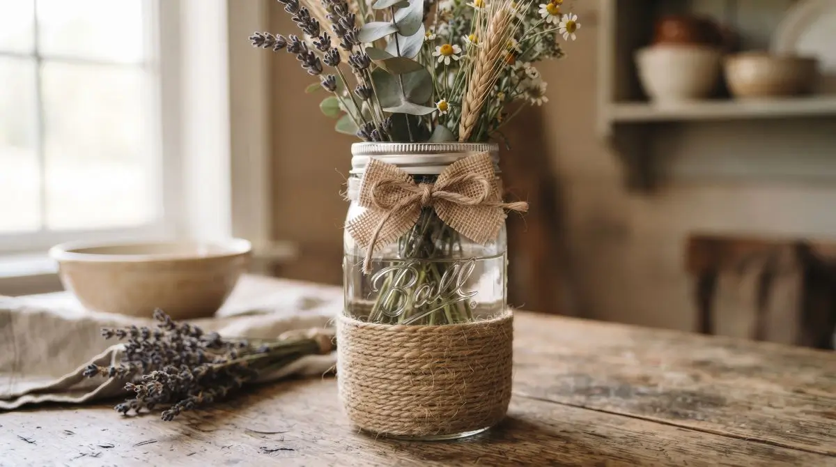 Twine-Wrapped Rustic Jar