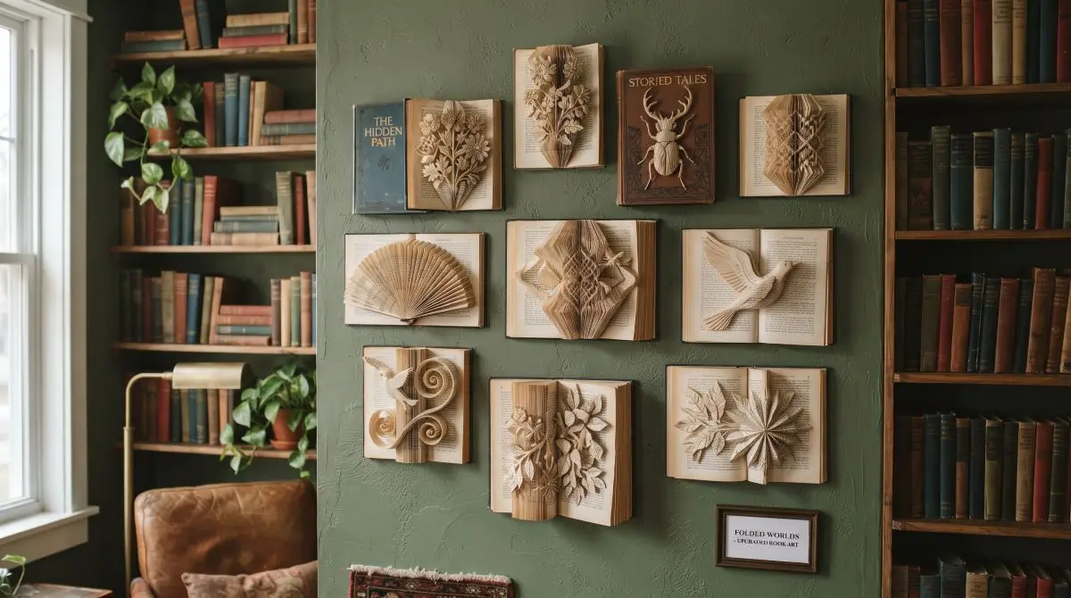 Upcycled Books as 3D Wall Art