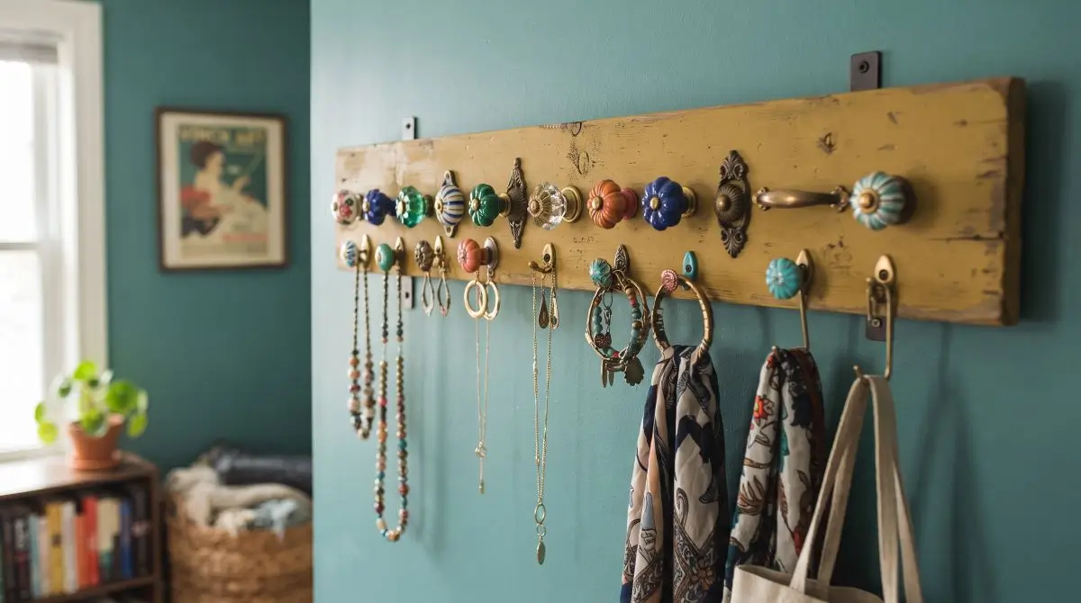 Upcycled Drawer Pull Wall Hooks