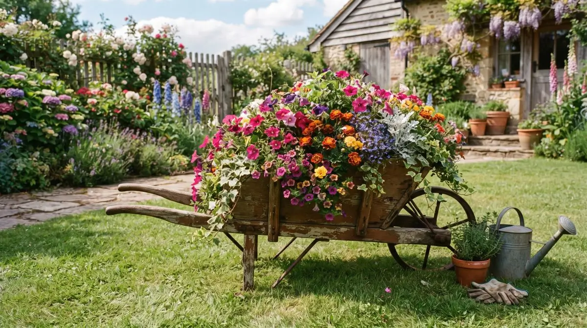 Vintage Wheelbarrow Planter