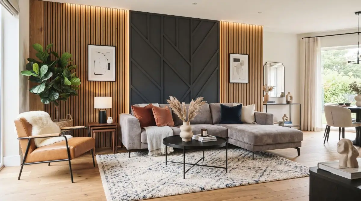 Wall Defining Seating Area