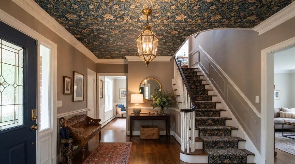 Wallpapered Ceiling