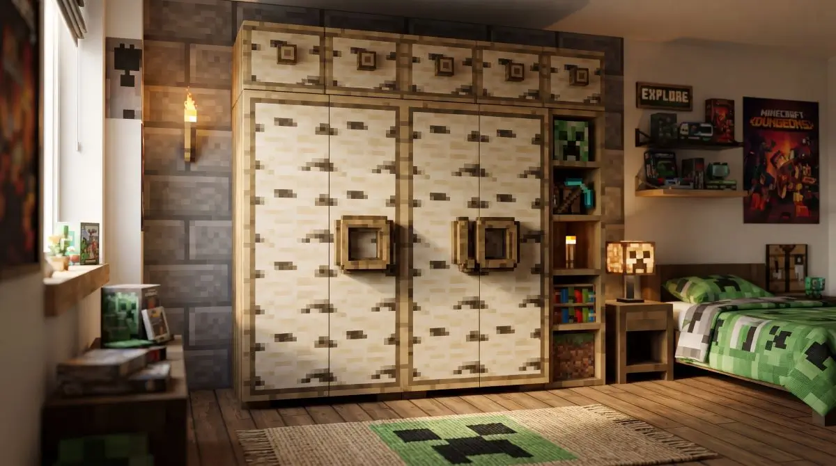 Wardrobe with Minecraft Details