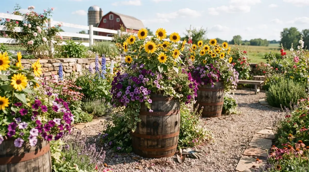 Whiskey Barrel Planters