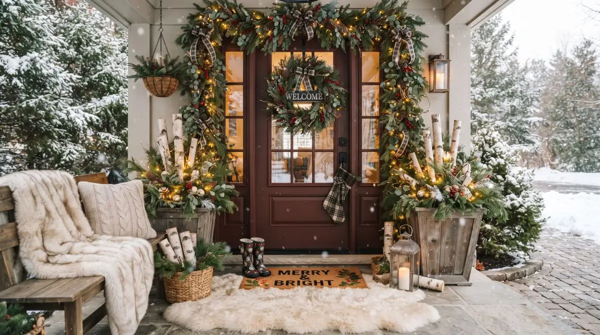Winter Greenery and Faux Fur Textures