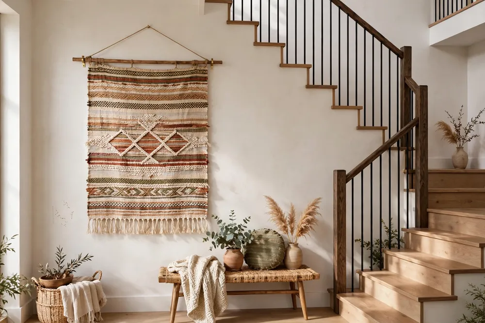 Hanging tapestry textile softening staircase wall decor