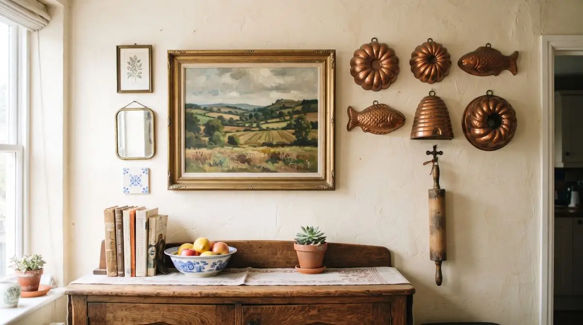 Mixed Media Wall: Art + Objects