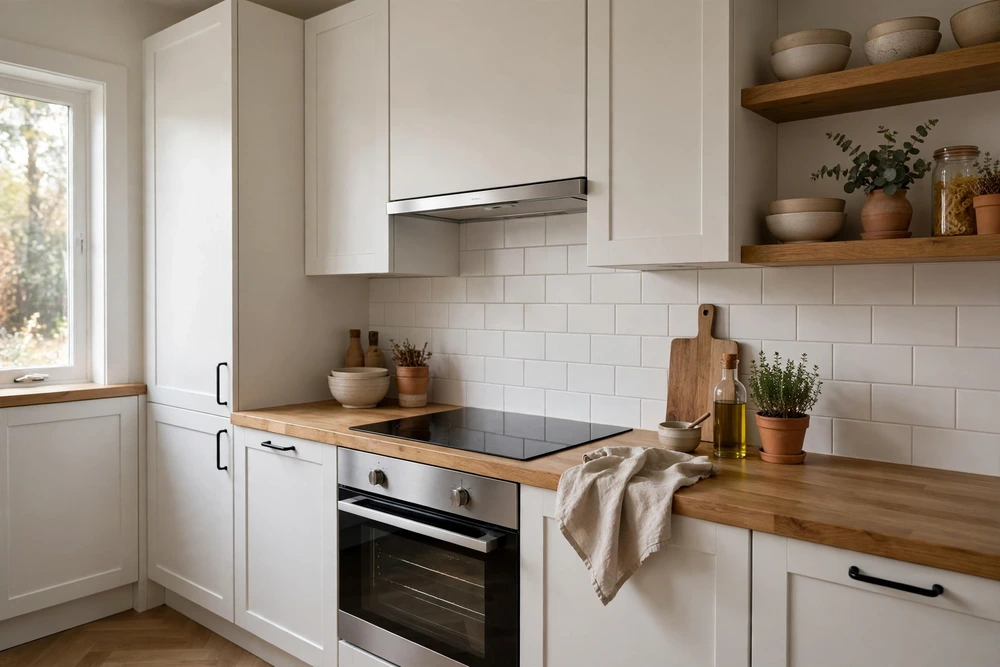 Slimline kitchen range hood designed for a small kitchen