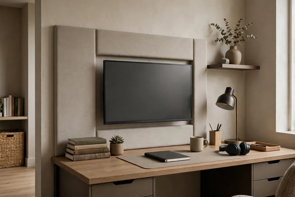 A study room with matte finishes around the computer screen to reduce glare
