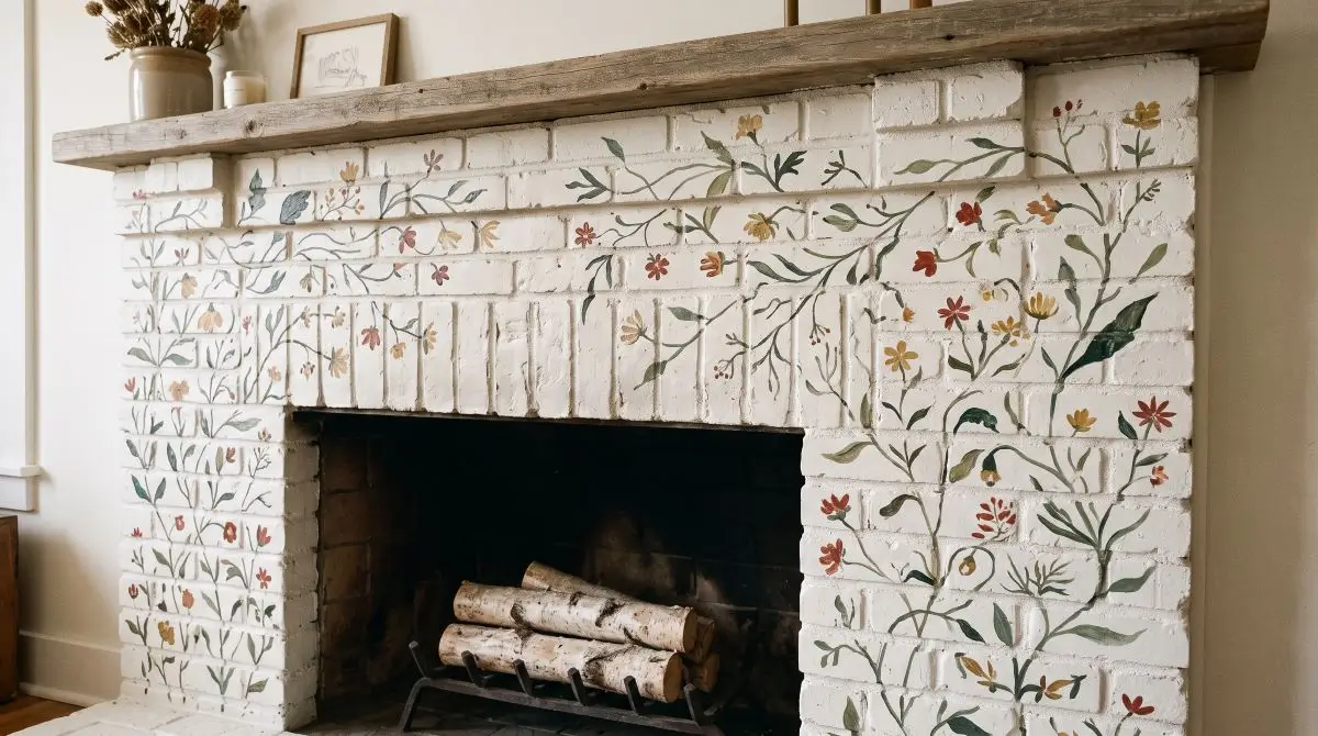 A Decorative Motif on a Plain Brick Surround