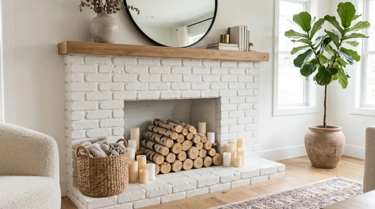 A Fresh Finish for a Non-Working Fireplace