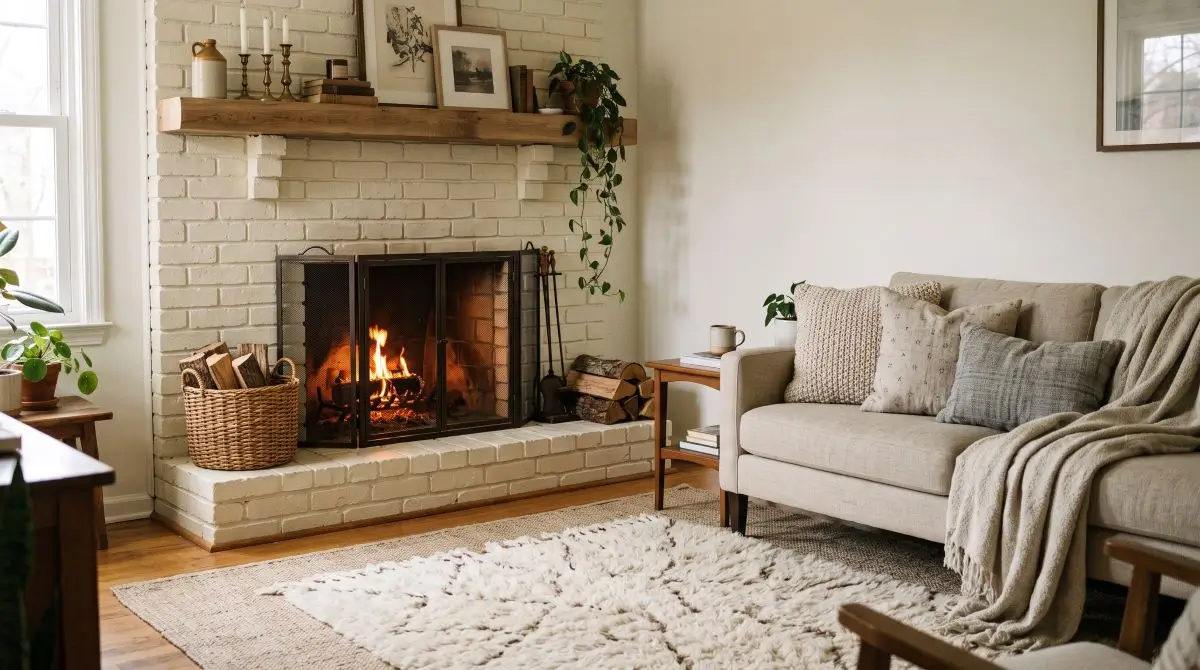 Cream Brick with Layered Textiles