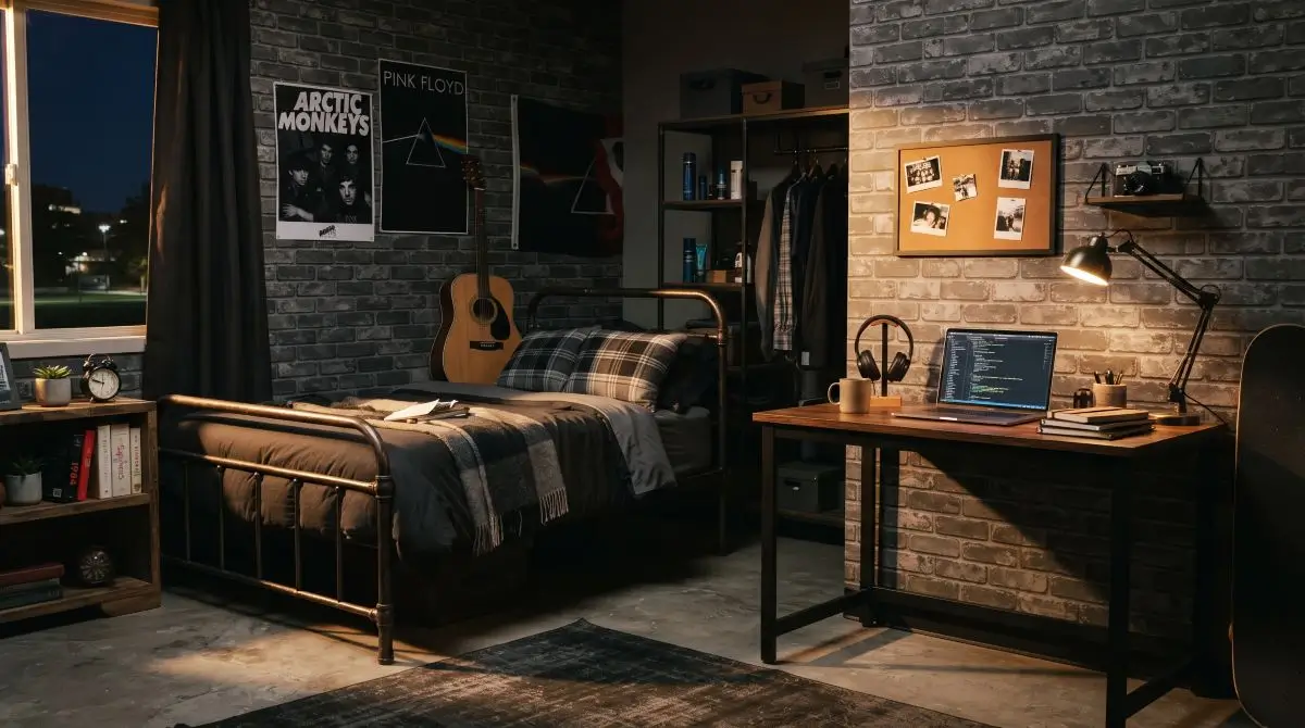 Create an Industrial Look with Peel-and-Stick Wallpaper