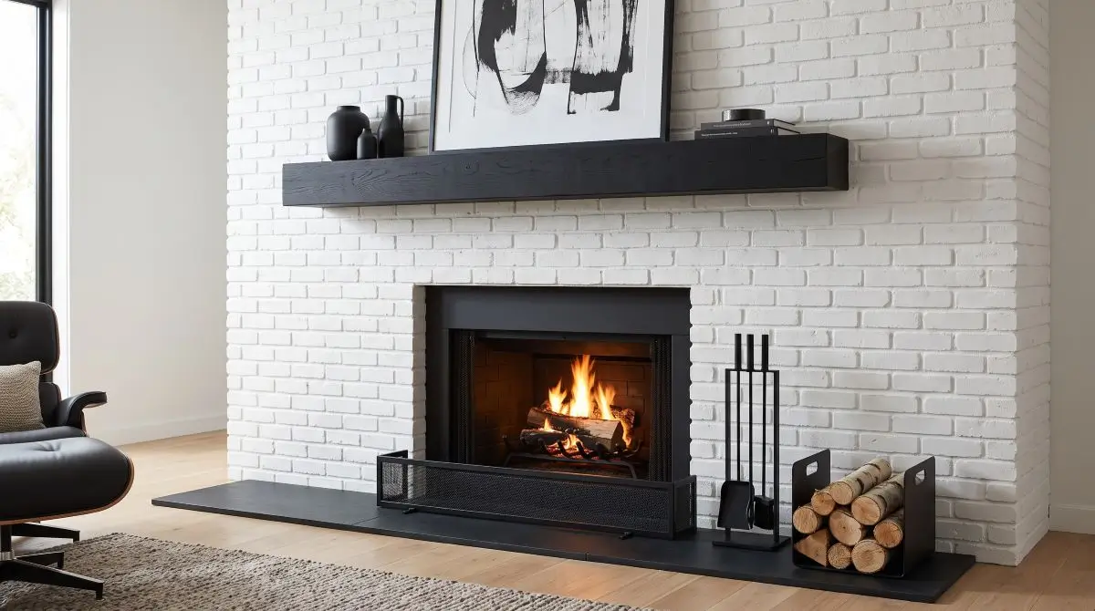 Crisp White Brick with Black Accents