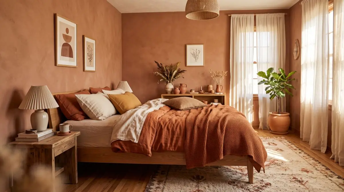 Earthy Terracotta Bedroom