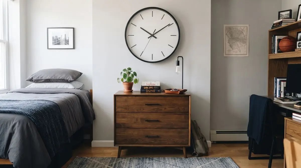Feature a Masculine Clock as a Decor Element