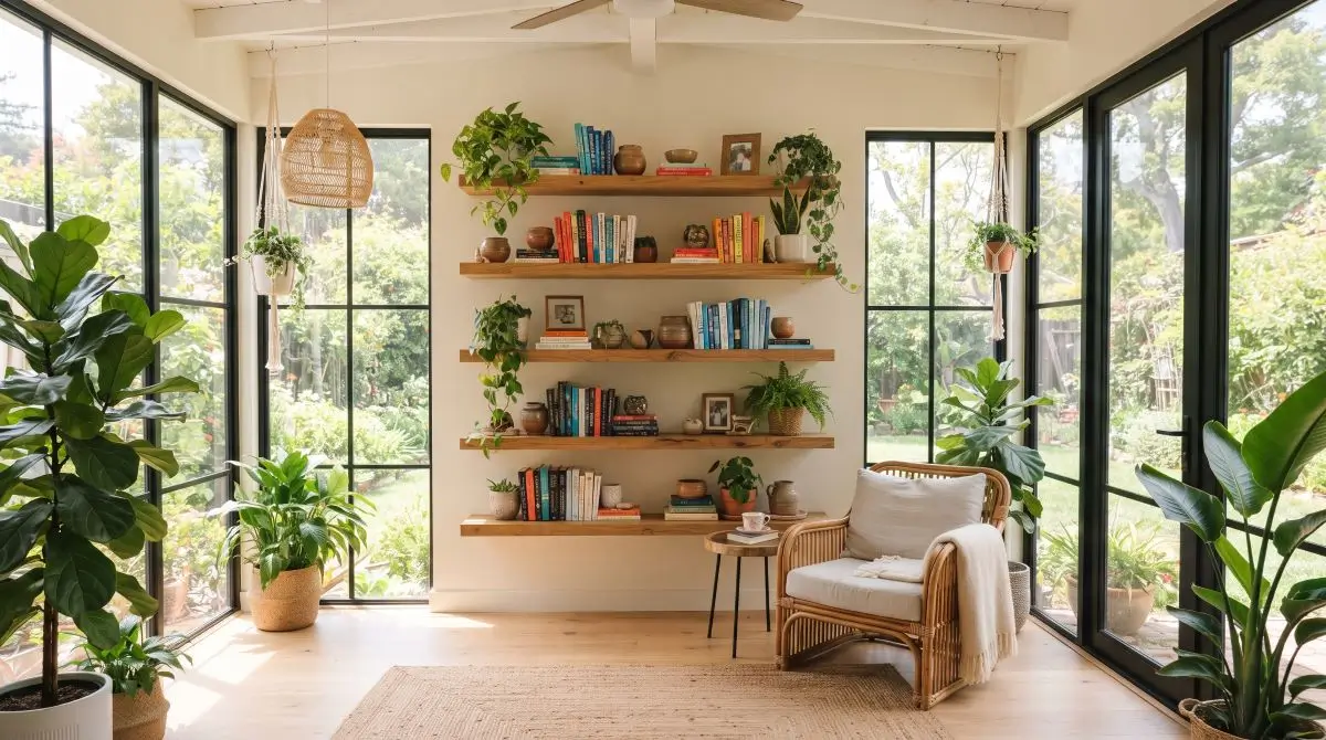 Floating Shelves to Free Up Floor Space