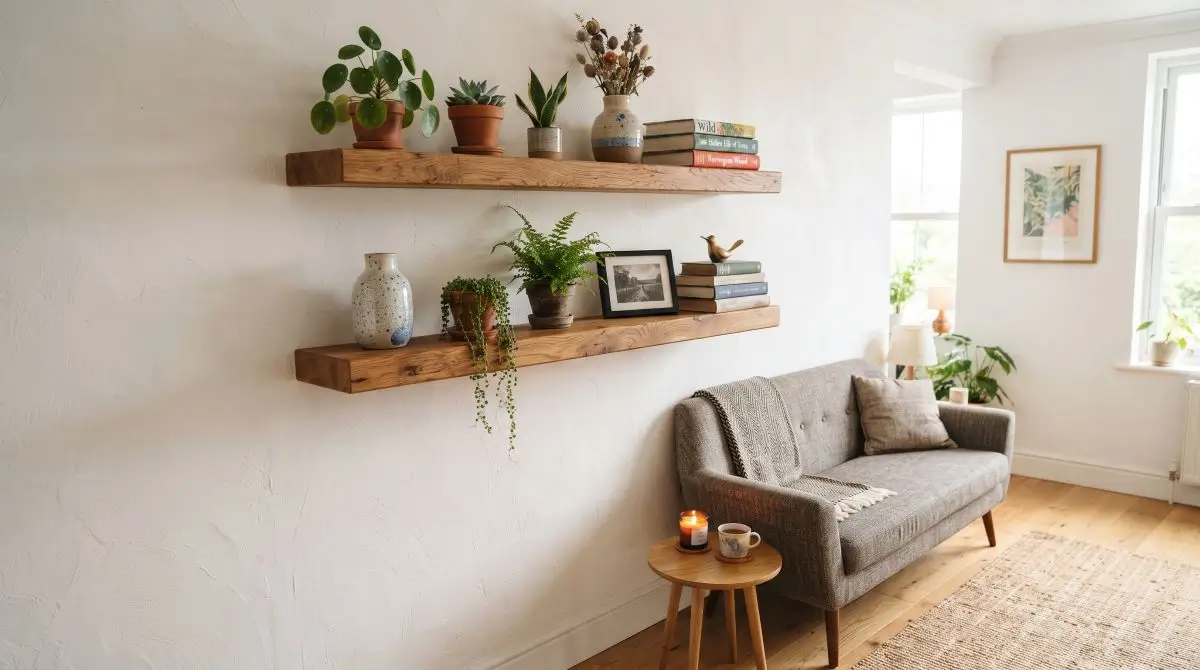 Floating Shelves with Decor