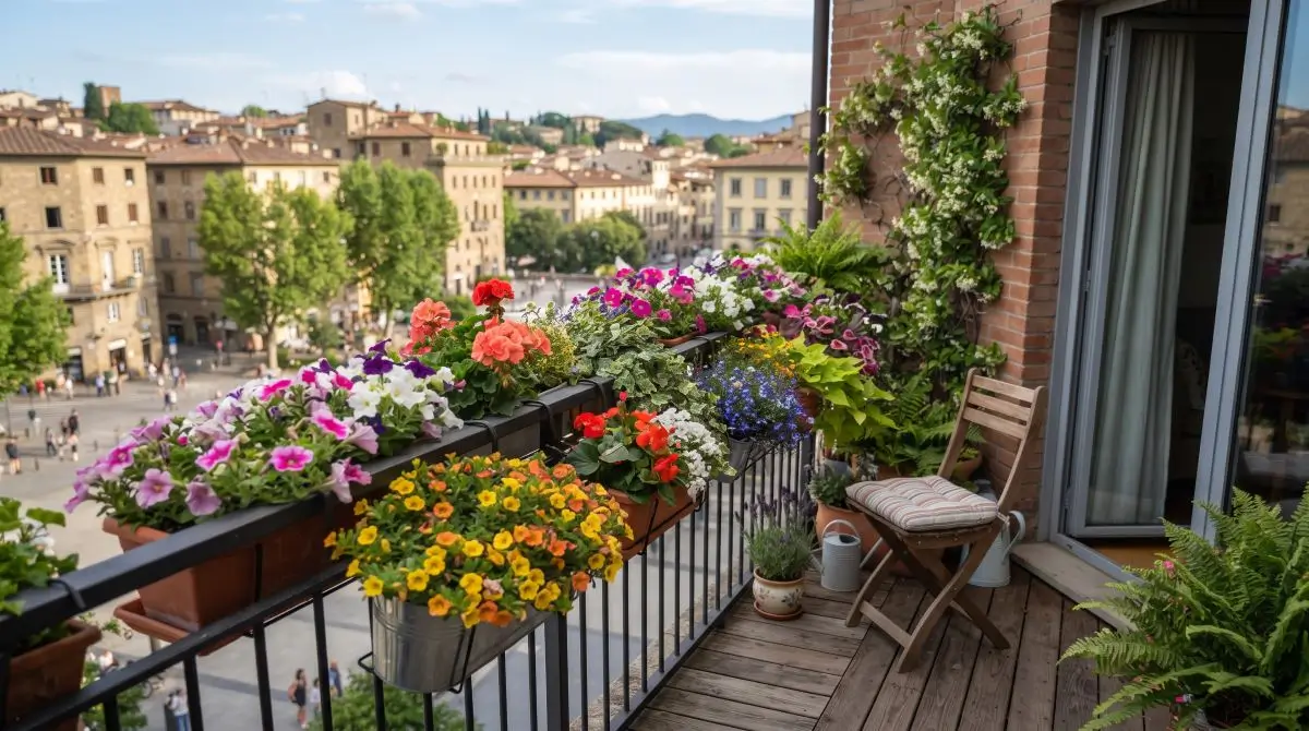 Garden Rail with Over-the-Railing Planters