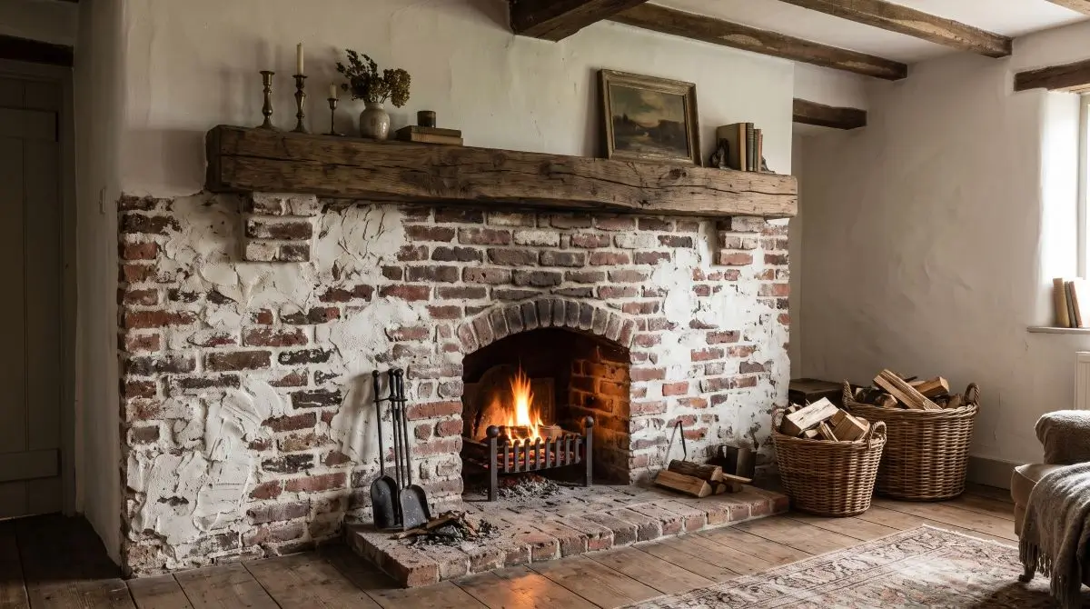 German Schmear for an Old-World Fireplace