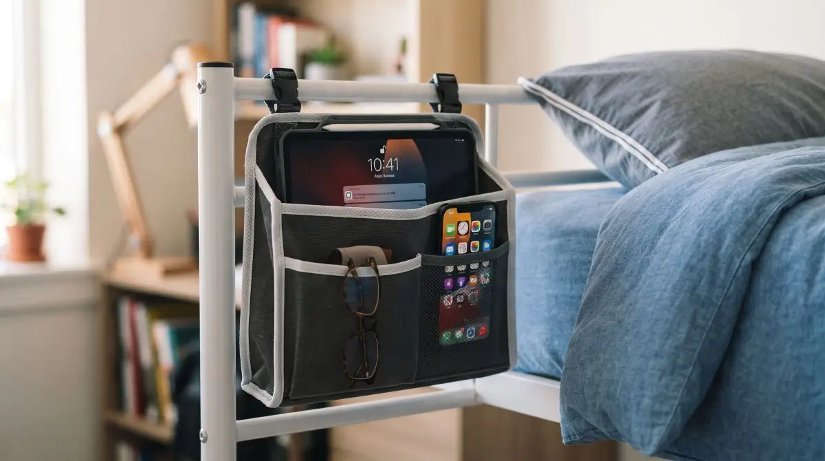 Hang a Bedside Caddy for Convenience