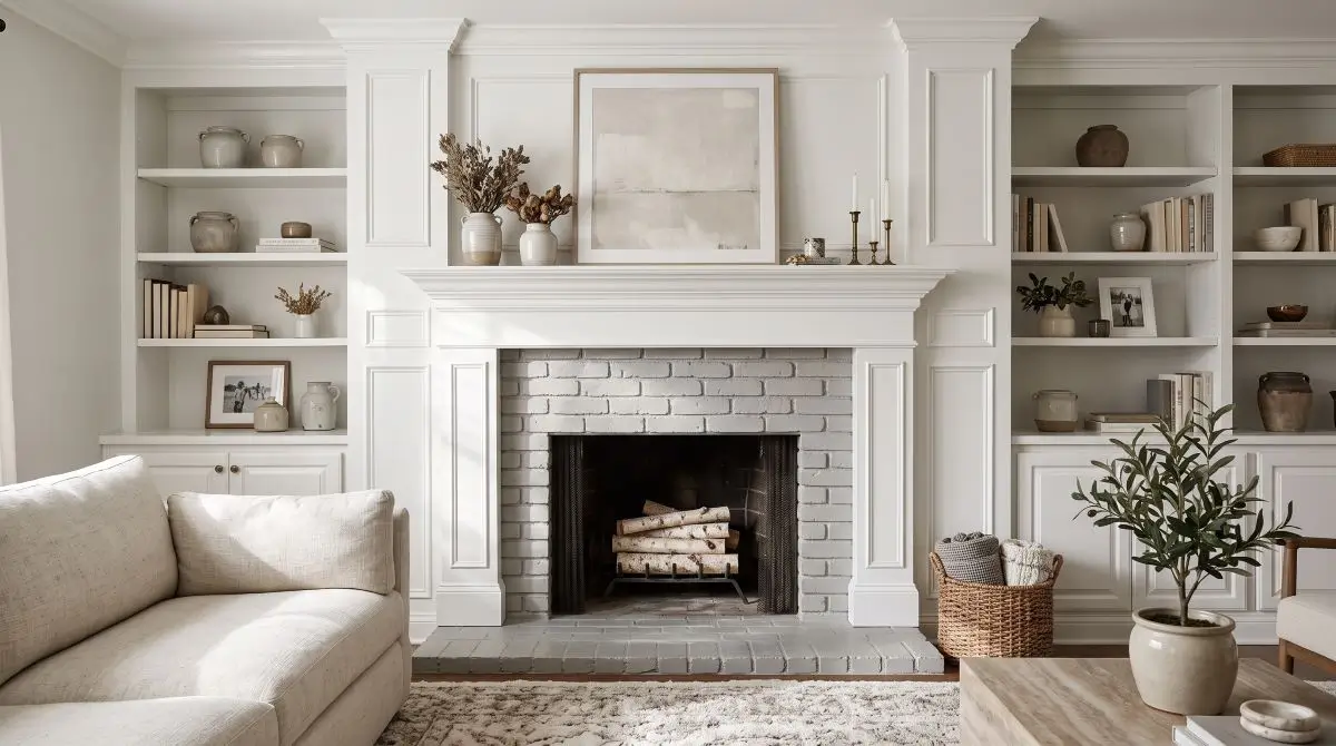 Light Gray Brick with White Trim