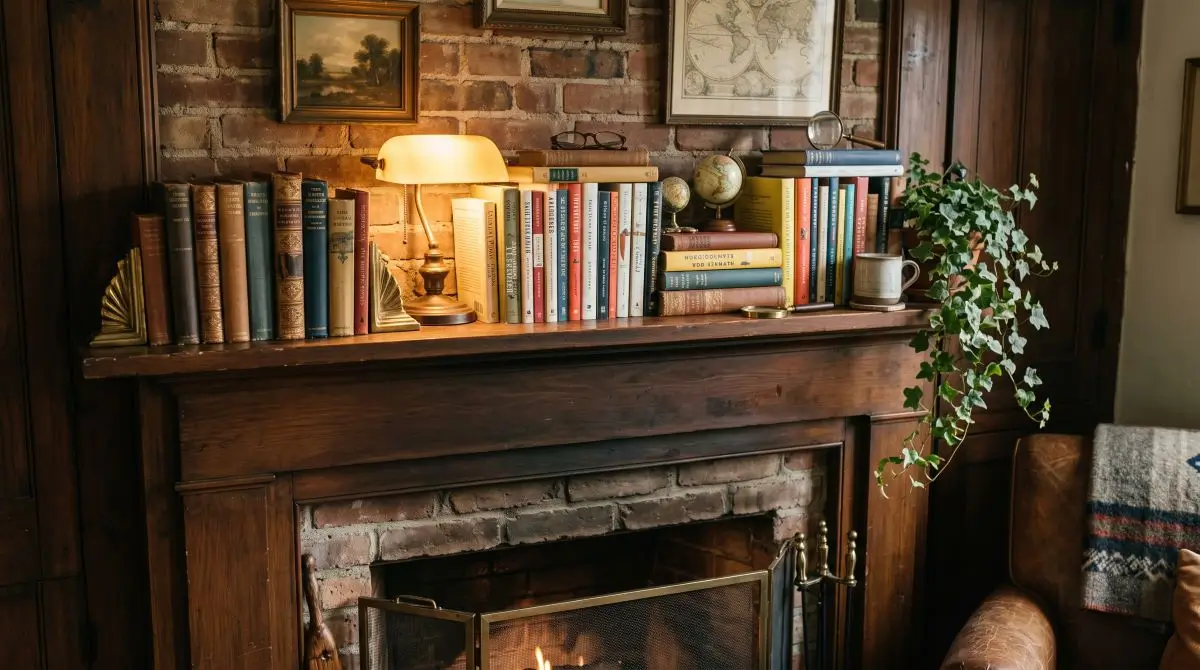 Mantel Turned Cozy Mini Library
