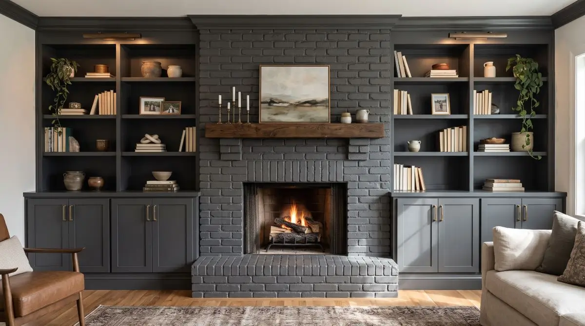 Match the Brick to the Built-In Cabinets