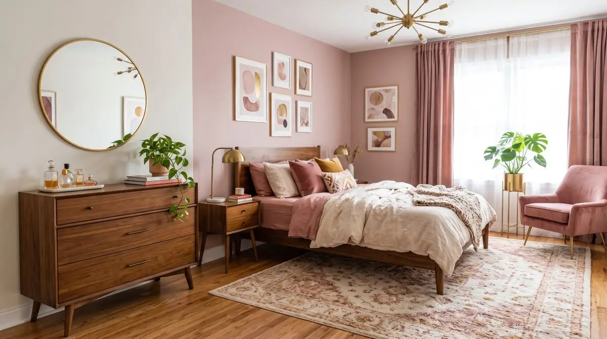 Mid-Century Feminine Bedroom