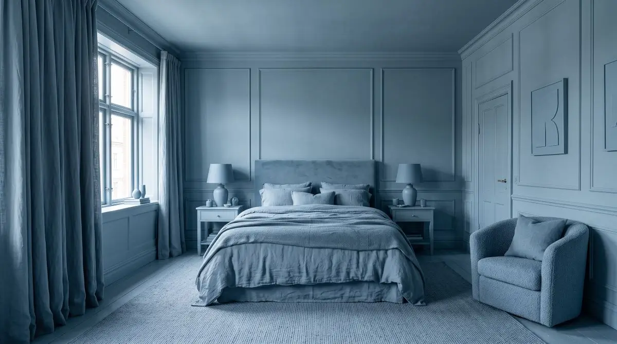 Monochrome Color-Drench Bedroom