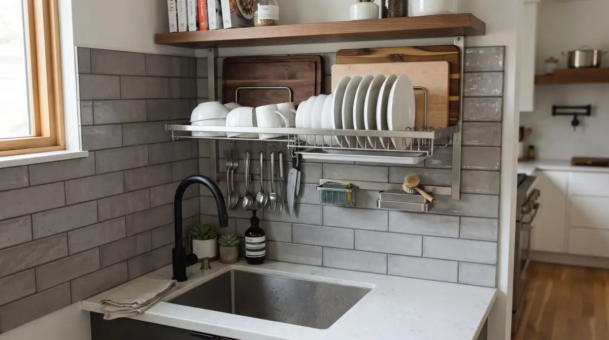 Mounted Dish Drying Rack Wall