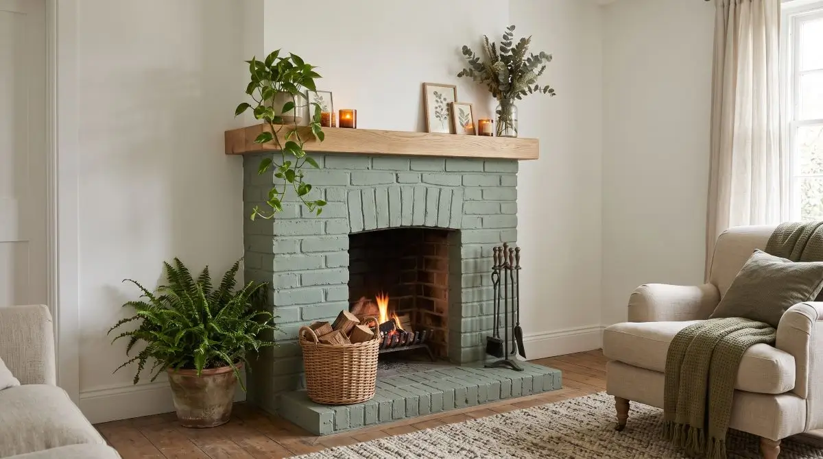 Muted Sage Brick for a Relaxed Interior