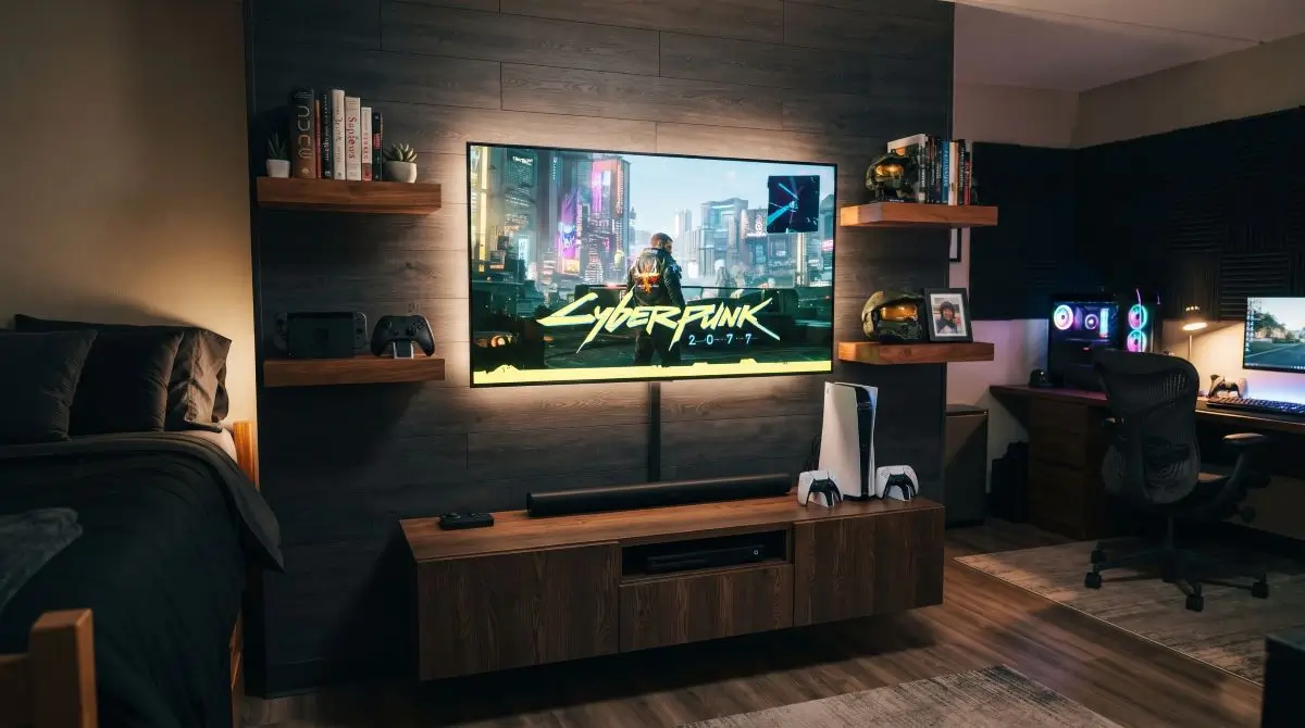 Organize Technology with a Masculine Media Wall
