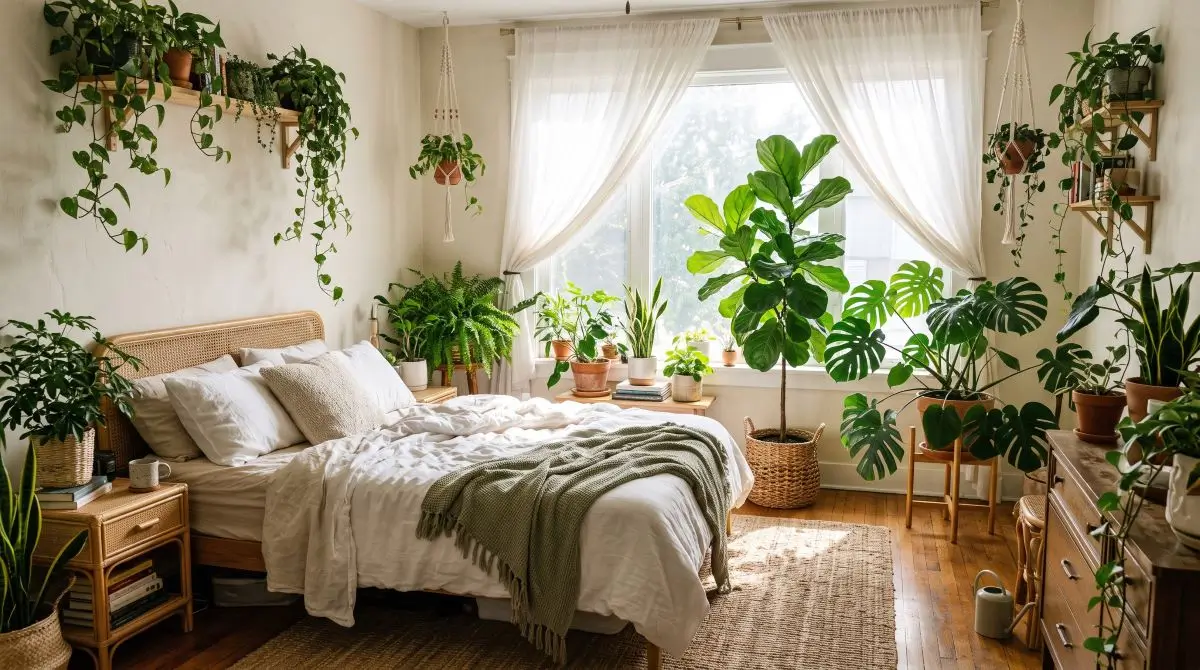 Plant-Filled Bedroom