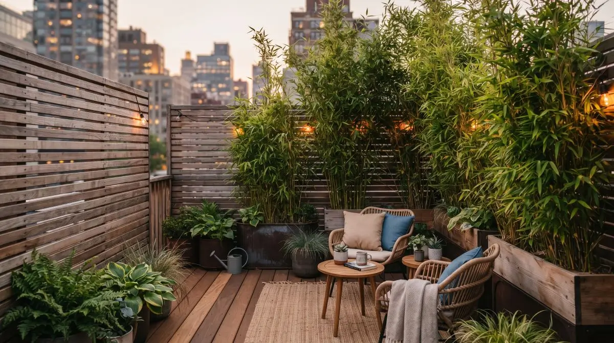 Privacy Screens with Tall Plants
