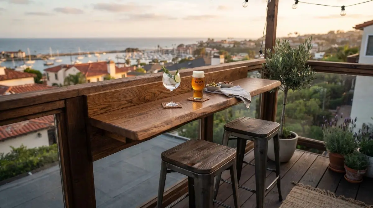 Railing Bar Ledge for Dining or Drinks