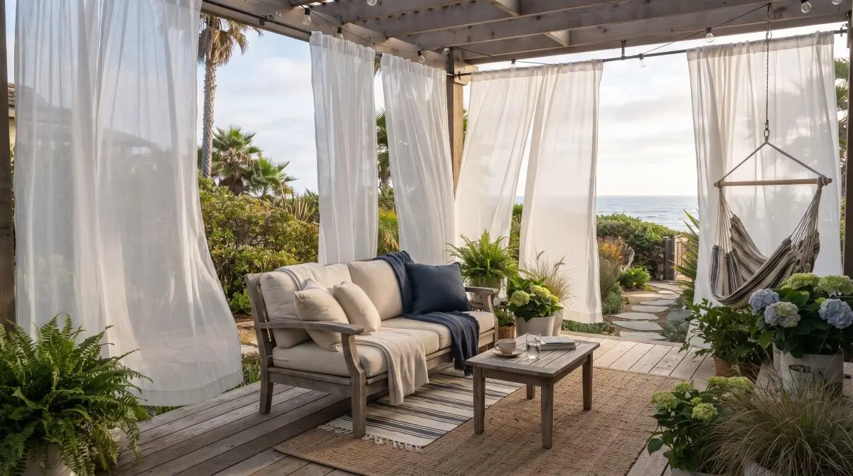 Sheer Outdoor Curtains for Soft Privacy