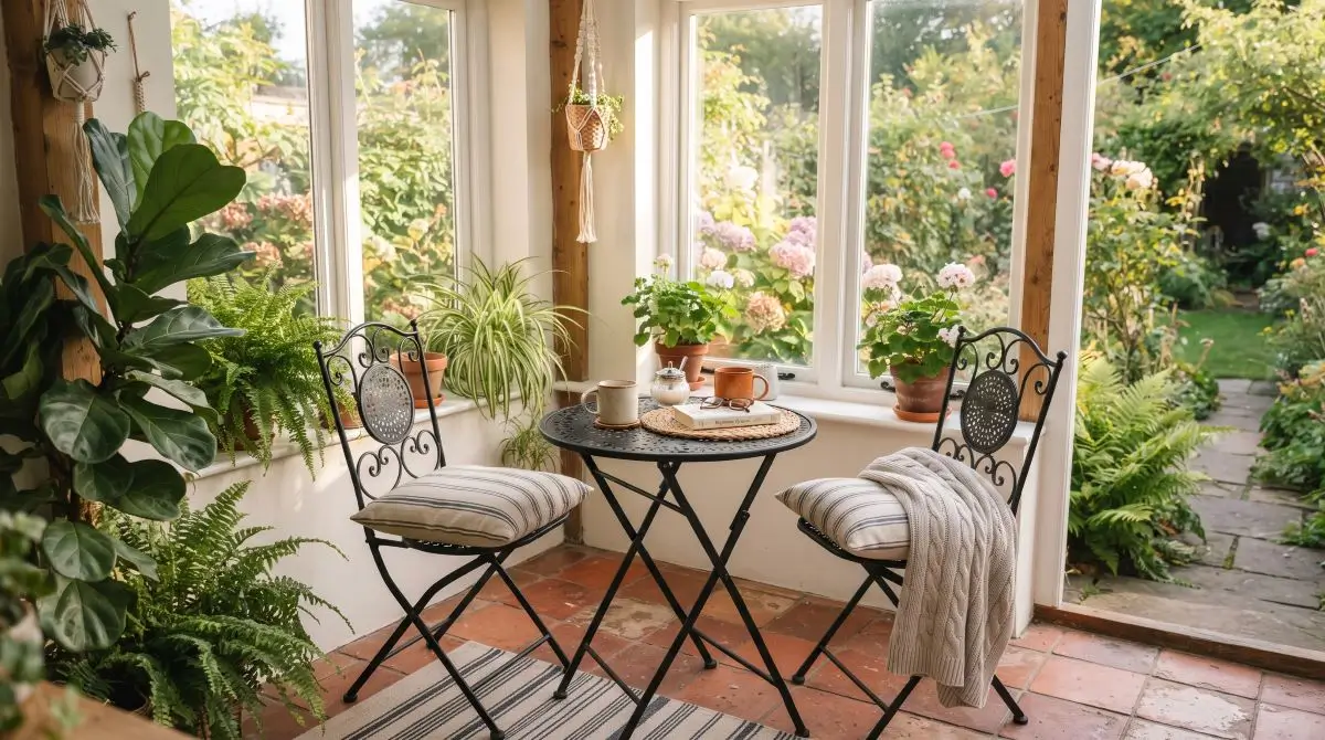 Slim-Profile Bistro Set for Coffee or Dining