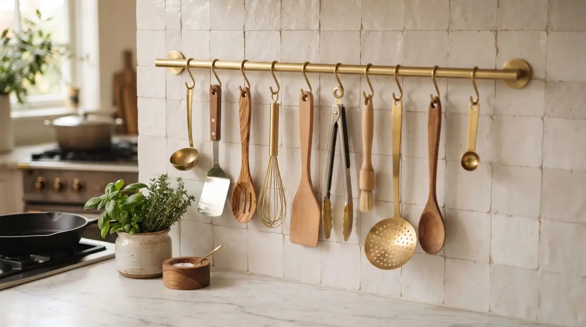 Slim Rail with Hooks for Everyday Tools