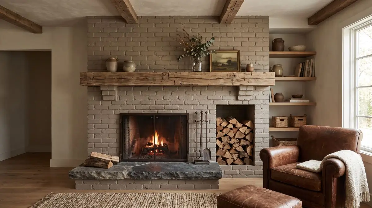 Taupe Brick with Earthy Materials