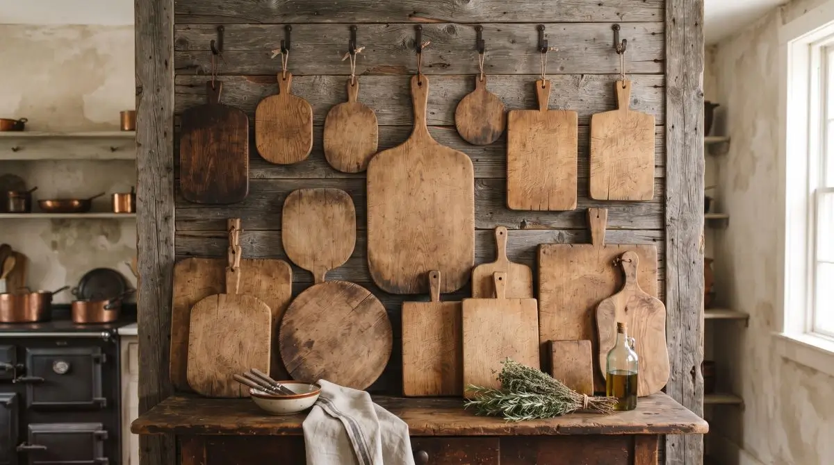 Vintage Cutting Board Display