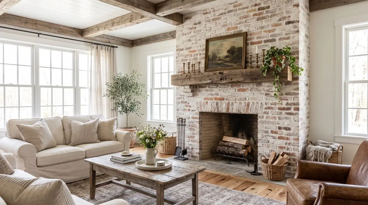 Whitewash That Keeps the Brick Visible