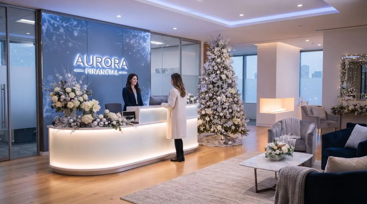 Winter-Themed Reception Area